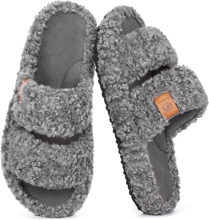 Cozy Open-Toe Memory Slippers